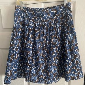 Mission Skirt/ blue,black &brown pattern. Flowy skirt with attached slip.